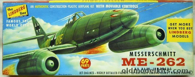 Lindberg 1/48 Messerschmitt Me-262, 538-98 plastic model kit